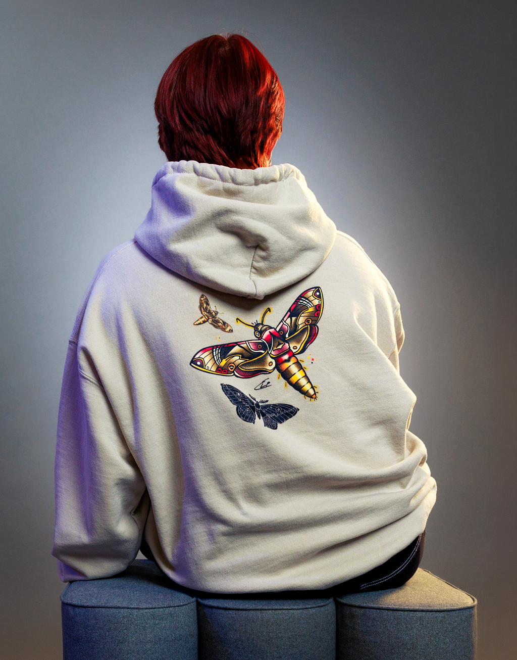 "Flutter & fade" Unisex Moth Hoodie