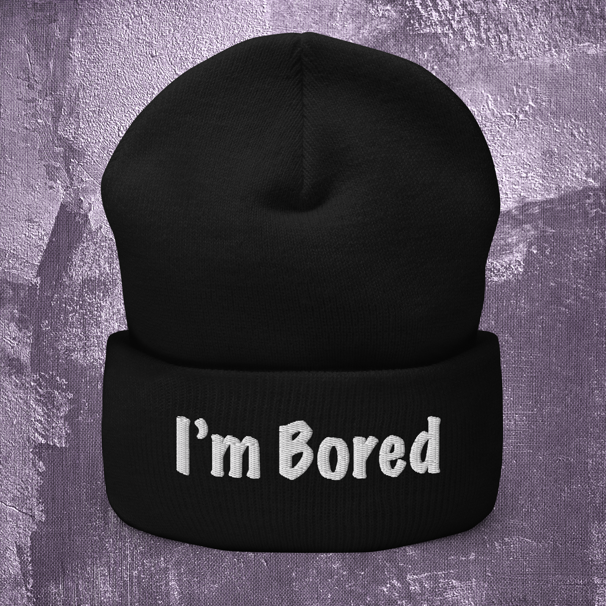 "I'm Bored" Funny Cuffed Beanie