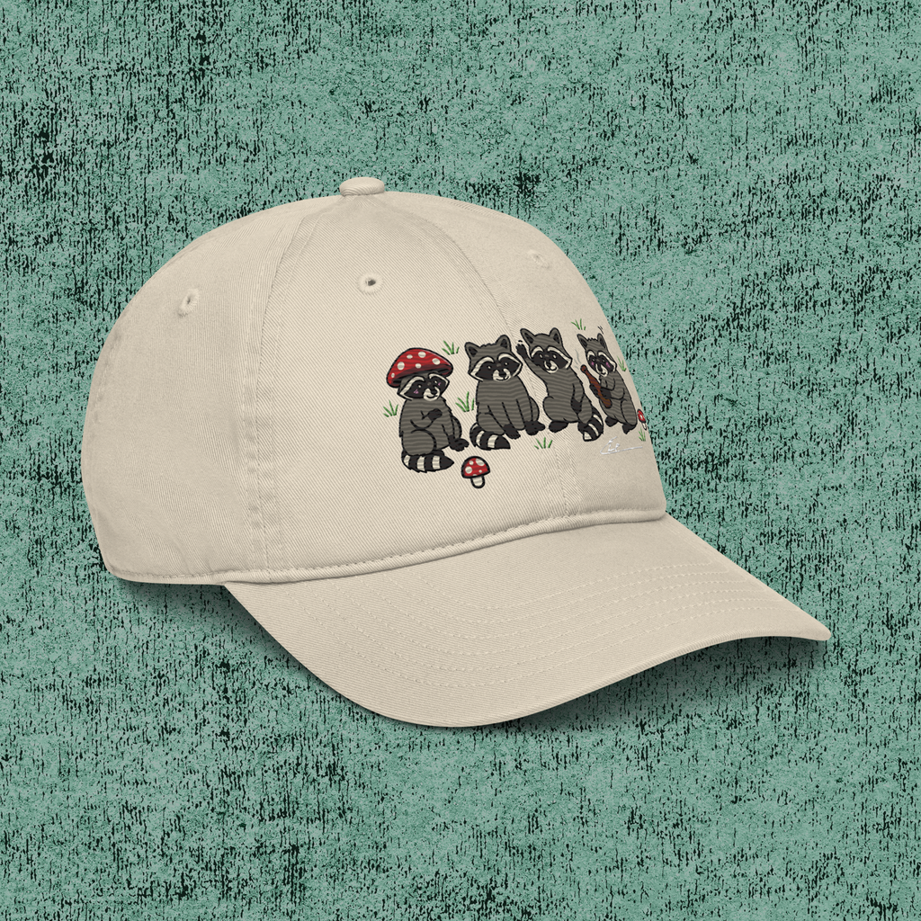 "Raccoon Friends" Organic | Embroidered Dad Hat