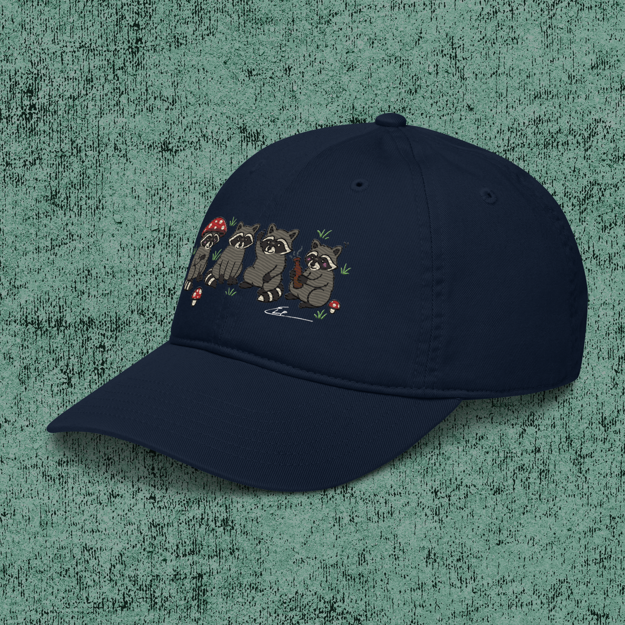 "Raccoon Friends" Organic | Embroidered Dad Hat
