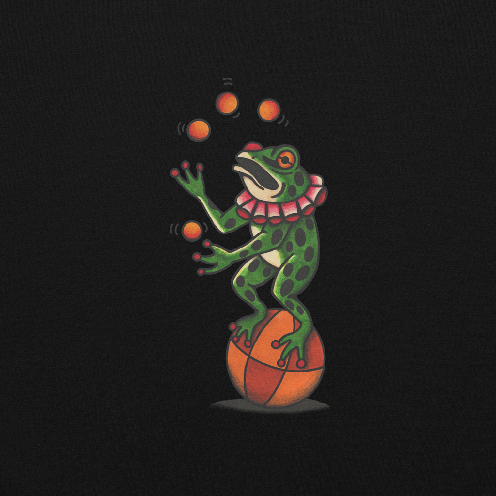 "Balancing Act" Unisex Frog Hoodie