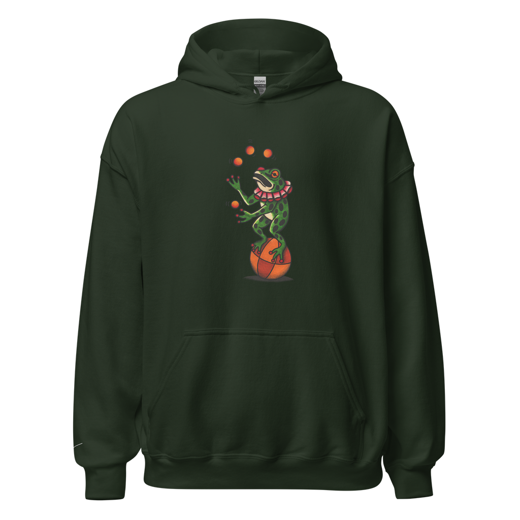 "Balancing Act" Unisex Frog Hoodie