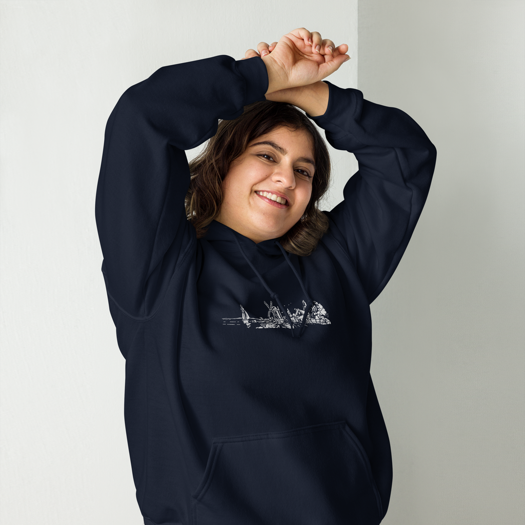 "Lighthouse luminance" Premium Embroidered Unisex Hoodie